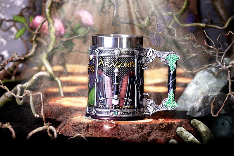 Nemesis Now Officially Licensed Lord of The Rings The Fellowship Tankard, Multi Coloured, 15.5cm