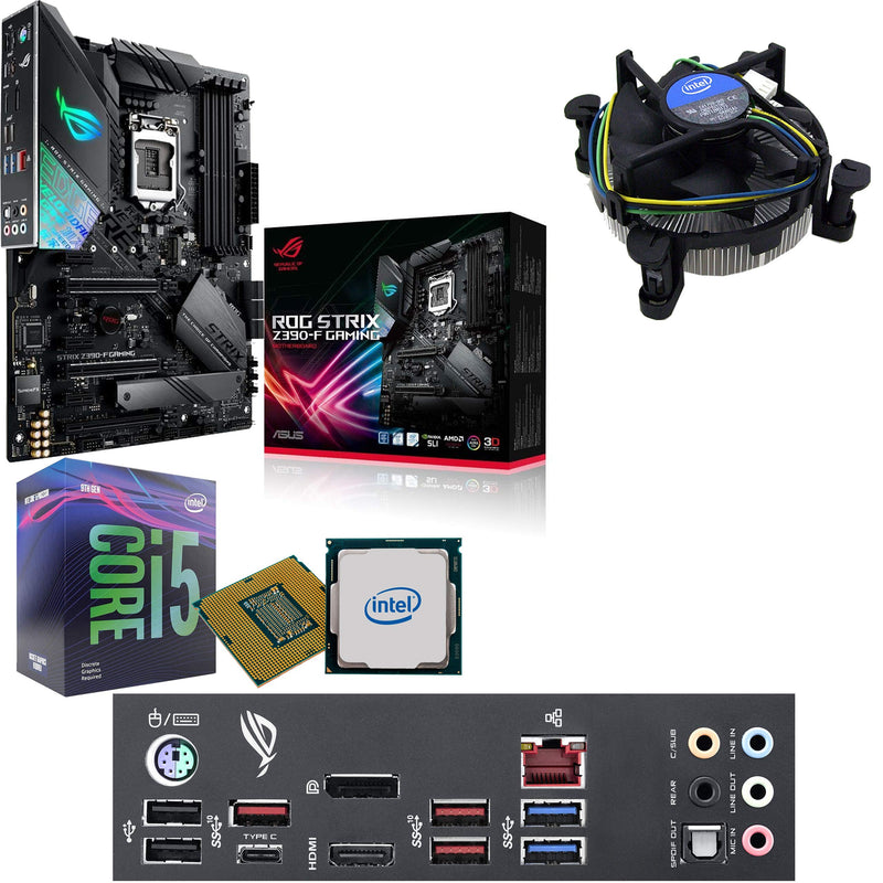 Components4All Intel Coffee Lake Core i5 9400F 2.9GHz (4.1GHz Turbo) CPU, Asus Strix Z390-F Gaming Motherboard Pre-Built Bundle NO RAM