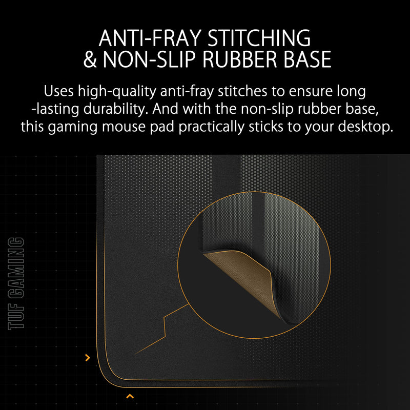 ASUS TUF Gaming P1 Portable Gaming Mouse Pad | Optimized Cloth Surface, Nano-Coated, Water-Resistant, Durable Anti-fray Stitching, and Non-Slip Rubber Base