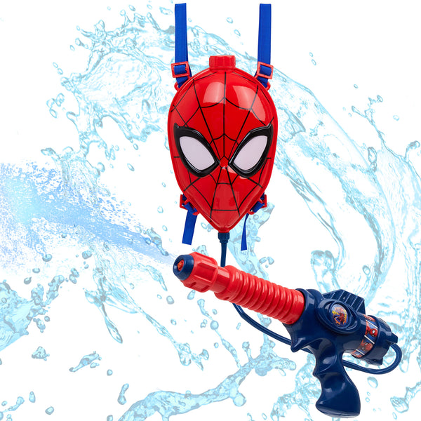 Marvel Water Gun Backpack Spiderman Toys Marvel Gifts for Boys (Red/Blue Spiderman)