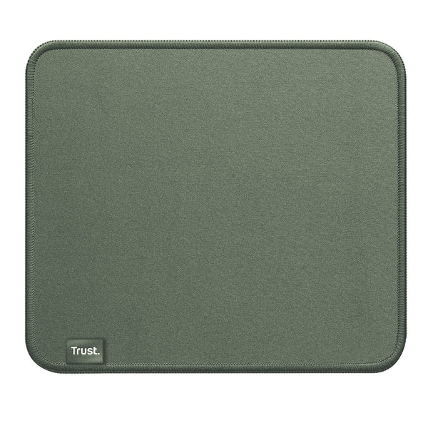 Trust Boye Mouse Pad, Sustainable Design, Rubber Anti-slip Bottom, 250 x 210 x 3mm, Mouse Mat with Stitched Edge, Machine Washable, Office Mouse Pad for Work, Home Office - Green
