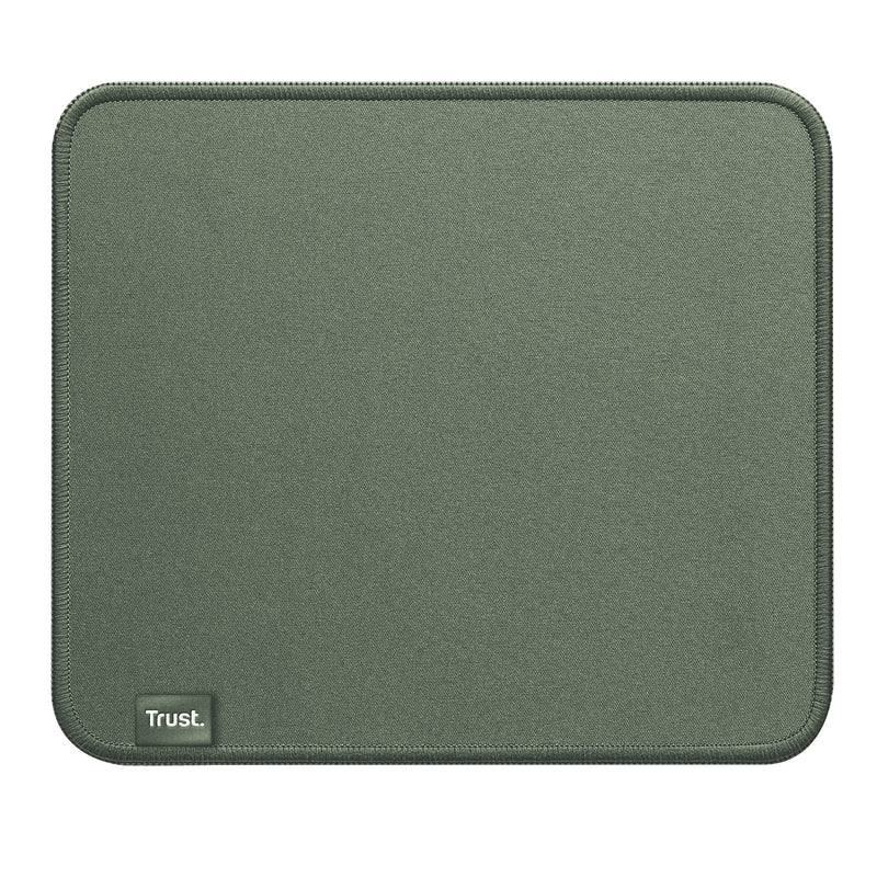 Trust Boye Mouse Pad, Sustainable Design, Rubber Anti-slip Bottom, 250 x 210 x 3mm, Mouse Mat with Stitched Edge, Machine Washable, Office Mouse Pad for Work, Home Office - Green