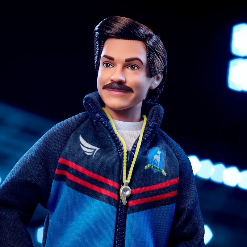 Barbie Signature Doll, Ted Lasso Wearing Iconic Blue AFC Richmond Tracksuit with Aviators, Collectible with Displayable Packaging, HJW91