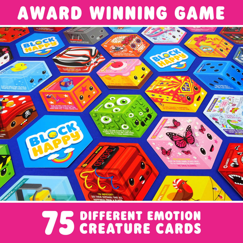 Block Happy - Award Winning Funny Kids Family Board Game, Play With Your Emotions, Children, Teens, Adults, Best Family Card Games, 6+ Years