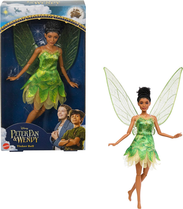 Mattel Disney Movie Peter Pan & Wendy Toys, Tinker Bell Fairy Doll with Wings Inspired by Disney’s Peter Pan & Wendy, Gifts for Kids, HNY37