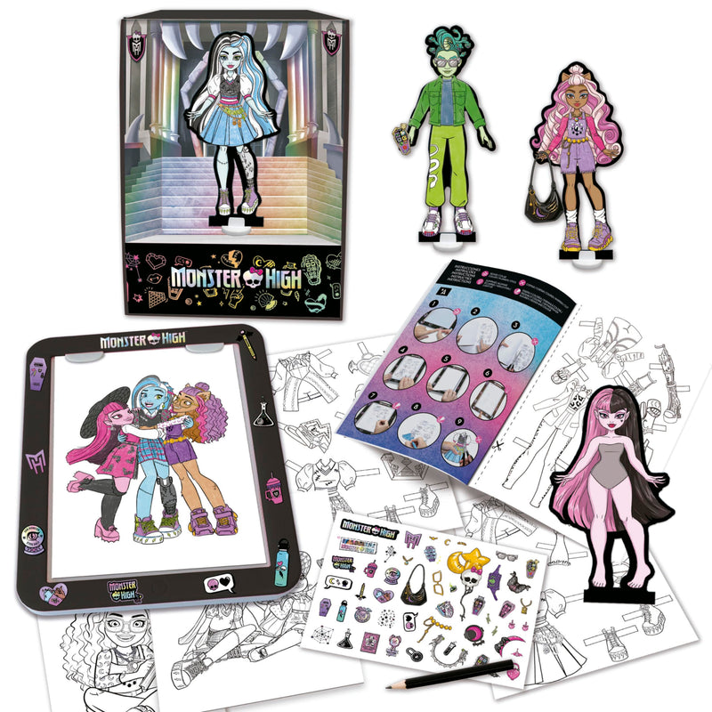 Educa - Monster High Design Painting, Monster High Fashion Designer Design Workshop and challenge your looks with Barbie figurines on the podium of the fashion challenge. From 5 years old (19826)