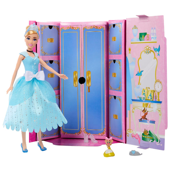 Mattel Disney Princess Toys, Cinderella Fashion Doll and Friend with 12 Surprise Fashions and Accessories, Inspired by the Disney Movie, Gifts for Kids, HMK53