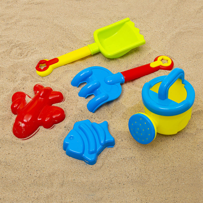 abeec Truck Beach Toy Set – Outdoor Water and Sand Toys for Kids 18m+ - Set Includes: Truck, Watering Can, Sand Moulds, Fork and More – Beach Toys for Water Play