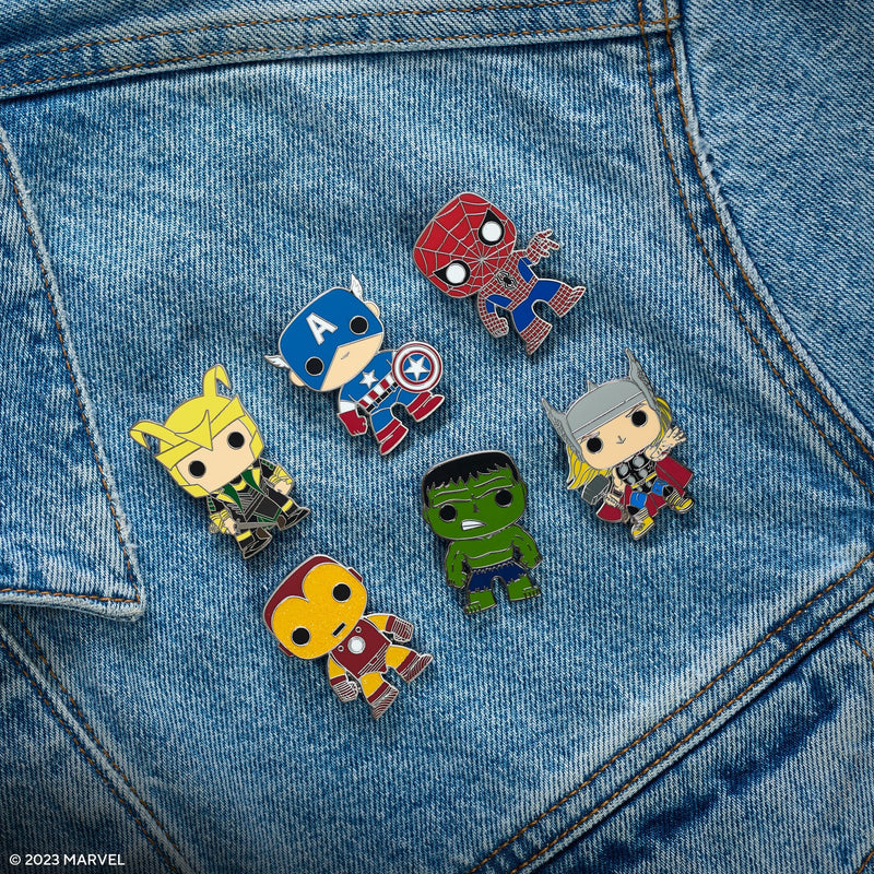 Loungefly Marvel POP! Enamel Pin - 1 Of 12 to Collect - Styles Vary - Avengers - Blind Box Enamel Pins - Cute Collectable Novelty Brooch - for Backpacks & Bags - Gift Idea - Official Merchandise