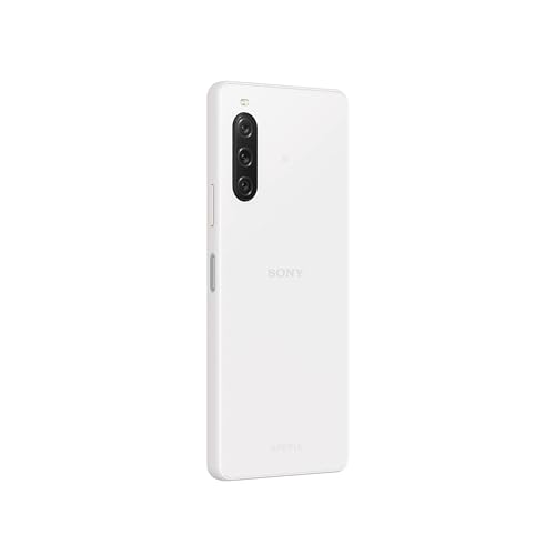 Sony Xperia 10 V White - 6.1 Inch 21:9 Wide OLED - Triple lens - Lightweight & Compact - 3.5 mm audio jack - Android 13 - SIM free - 6GB RAM - 128GB Storage - IP65/68 rating - Dual SIM hybrid *1
