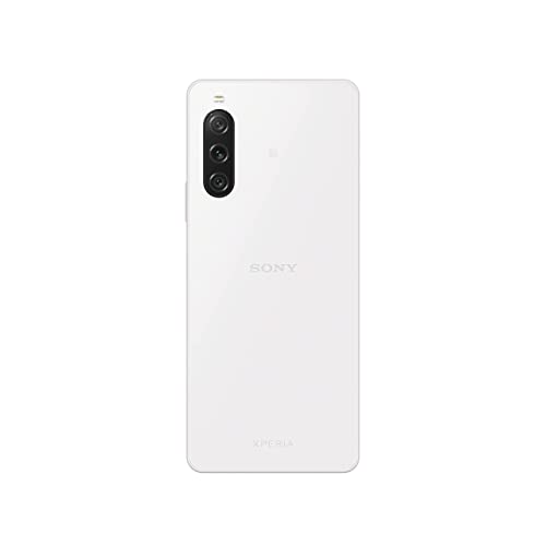 Sony Xperia 10 V White - 6.1 Inch 21:9 Wide OLED - Triple lens - Lightweight & Compact - 3.5 mm audio jack - Android 13 - SIM free - 6GB RAM - 128GB Storage - IP65/68 rating - Dual SIM hybrid *1