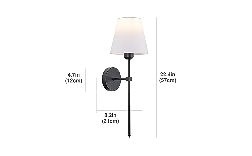 Battery Operated Gooseneck Wall Light Bend Pipe Wall Sconce Adjustable Angle Lighting Fixture，with Remote Dimmable LED Bulb for Farmhouse Interior Wall Decor (BK)