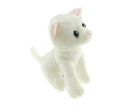 Glamour Girlz Baby Girl Boy Newborn Kids Childrens Child Animal Dog Puppy Cat Kitten Elephant Bunny Monkey Teddy Farm Jungle Birthday Gift Idea SMALL Plush Cuddly Soft Stuffed Toy (White Kitten)