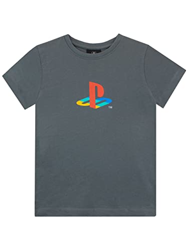 PlayStation Boys Gaming T-Shirt Short Sleeve Tee for Kids Grey 10-11 Years