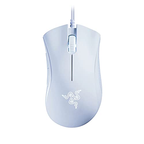 Razer DeathAdder Essential Gaming Mouse: 6400 DPI Optical Sensor - 5 Programmable Buttons - Mechanical Switches - Rubber Side Grips - Mercury White