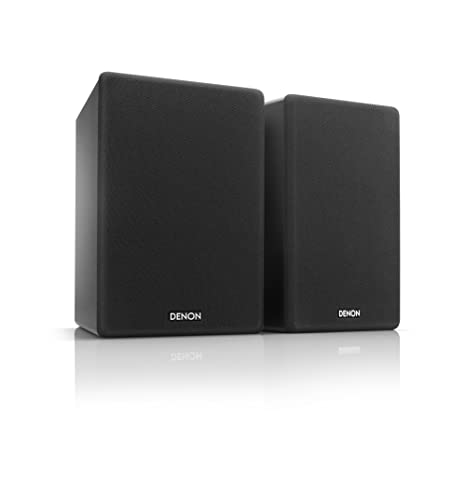 Denon SCN10 Speakers, Two-Way HiFi Speakers for TV Sound System, 2x 65W, Compatible with Receivers & Amplifiers, Elegant Design - Black SCN10BKEM