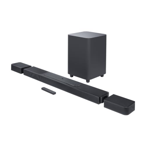 JBL Bar 1300, 3D Home Entertainment Bar with 2 Detachable Surround Sound Speakers and Wireless Subwoofer, Dolby Atmos and MultiBeam, in Black