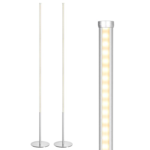 EDISHINE Modern LED Floor Lamp 2 Pack, 57.5" Minimalist Dimmable Standing Lamp,Tall Floor Lamps for Living Room, Bedroom, Office, 3000K Warm White Light