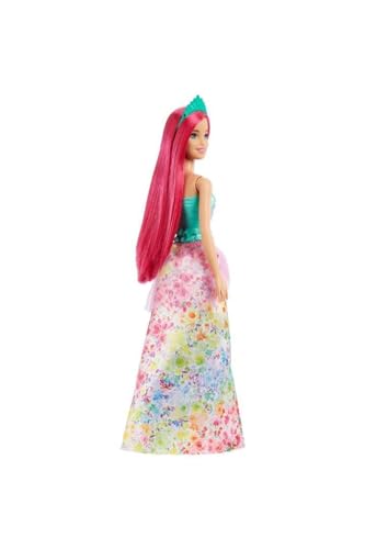 Barbie Dreamtopia Royal Doll with Dark-Pink Hair & Sparkly Bodice Wearing Removable Skirt, Shoes & Headband, HGR15