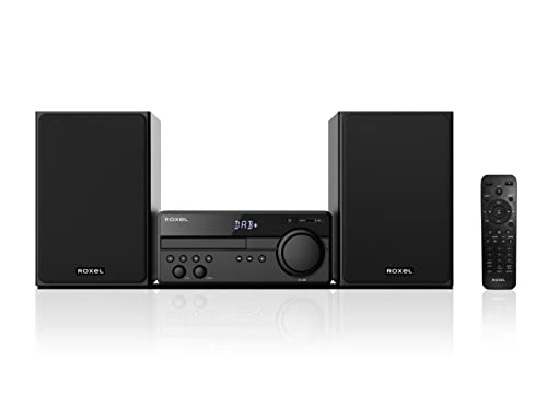 ROXEL RCD 750 Complete Hi-Fi System CD Player with DAB/DAB+ / FM, 100W RMS Sound with Elegant Design Wireless BT / MP3 /USB PLAYBACK, 3 Metre Speaker Cable,Digital Radio, Remote Control