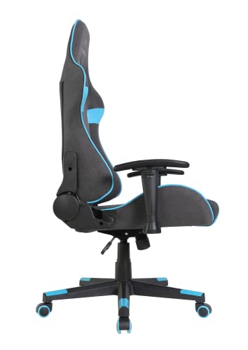 Oversteel - ULTIMET Professional Gaming Chair, Breathable Fabric, 2D Armrests, Height Adjustable, 180° Reclining Backrest, Gas Piston Class 3, Up to 120Kg, Black/Blue