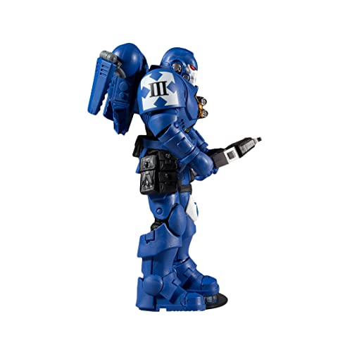 McFarlane Toys, Warhammer 40000 Ultramarine Reiver Action Figure with 22 Moving Parts, Multicolour Collectible Warhammer Figure with collectors stand base – Ages 12+