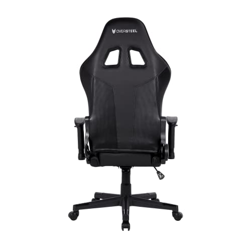 Oversteel - ULTIMET Professional Gaming Chair Leatherette, 2D Armrests, Height Adjustable, Reclining Backrest 180º, Gas Piston Class 3, Up to 120Kg, Black