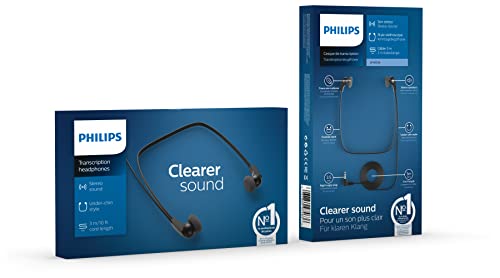 Philips LFH0334 Transcription Headphones for all Philips desktop dictation and transcription systems, black