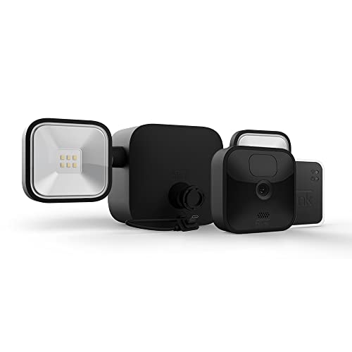 Blink Outdoor + Floodlight | wireless, battery-powered HD floodlight mount and smart security camera, 700 lumens, motion detection, set up in minutes, Blink Subscription Plan Free Trial | 1-camera kit
