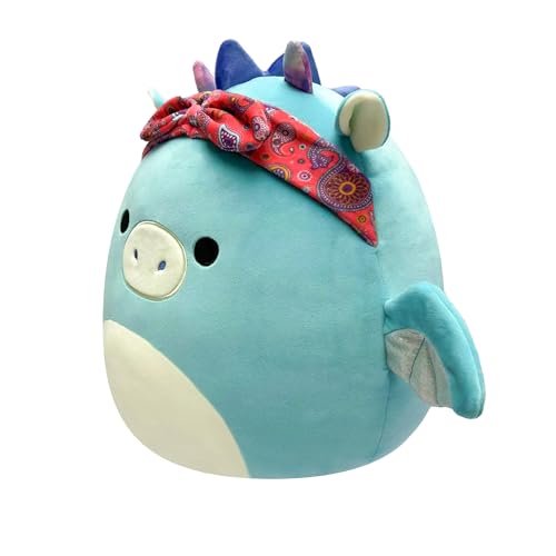 Squishmallows SQCR04125 Dark Teal 7.5" Dragon-Add Tatiana to Your Squad, Ultrasoft Stuffed Animal Toy, Official Kellytoy Plush