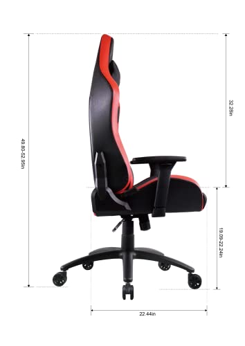 Oversteel - DIAMOND Professional Gaming Chair Leatherette, 3D Armrests, Height Adjustable, Reclining 180º, Gas Piston Class 4, Up to 150Kg, Color Red