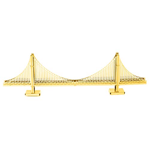 Metal Earth Golden Gate Bridge Gold Version 3D Metal Model Kit Bundle with Tweezers Fascinations