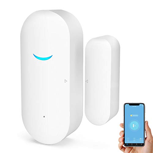 WiFi Door and Window Sensors,Tuya Smart Alarm with Free Notification APP Control Home Security Alarm System, No Hub Required,Compatible with Alexa, Google Home (1-pack)