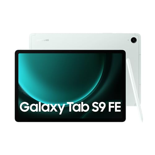 Samsung Galaxy Tab S9 FE Tablet with S Pen, 256GB, Long-lasting Battery, Mint, 3 Year Manufacturer Extended Warranty (UK Version)