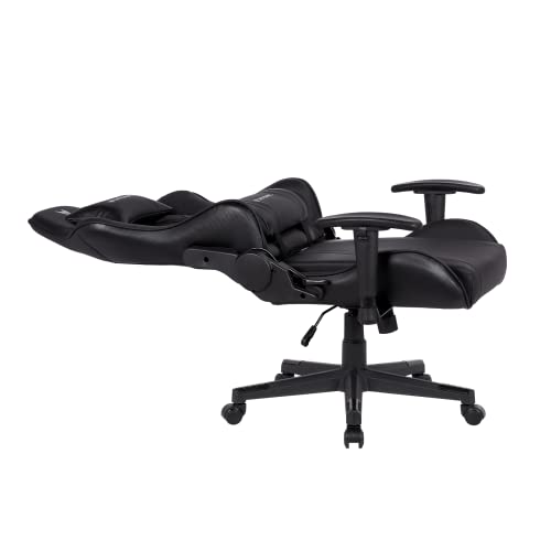 Oversteel - ULTIMET Professional Gaming Chair Leatherette, 2D Armrests, Height Adjustable, Reclining Backrest 180º, Gas Piston Class 3, Up to 120Kg, Black