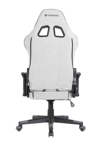 Oversteel - ULTIMET Professional Gaming Chair, Breathable Fabric, 2D Armrests, Height Adjustable, 180° Reclining Backrest, Gas Piston Class 3, Up to 120Kg, Gray