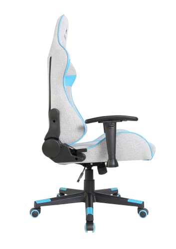 Oversteel - ULTIMET Professional Gaming Chair, Breathable Fabric, 2D Armrests, Height Adjustable, 180° Reclining Backrest, Gas Piston Class 3, Up to 120Kg, Gray/Blue