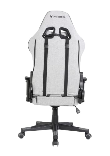 Oversteel - ULTIMET Professional Gaming Chair, Breathable Fabric, 2D Armrests, Height Adjustable, 180° Reclining Backrest, Gas Piston Class 3, Up to 120Kg, Gray