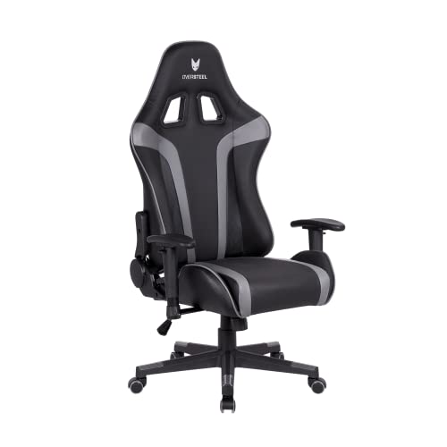 Oversteel - ULTIMET Professional Gaming Chair Leatherette, 2D Armrests, Height Adjustable, Reclining Backrest 180º, Gas Piston Class 3, Up to 120Kg, Gray