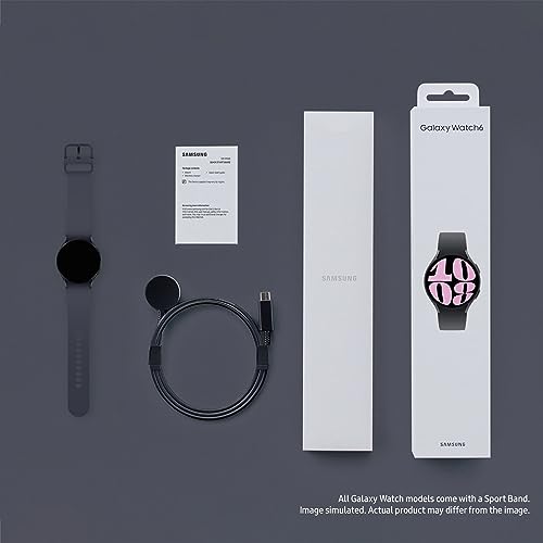 Samsung Galaxy Watch6 Smart Watch, Fitness Tracker, Bluetooth, 40mm, Black, 3 Year Extended Manufacturer Warranty (UK Version)
