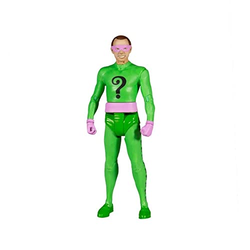 McFarlane Toys, DC Multiverse, 5-inch DC Retro The Riddler Action Figure with Action Word Bubbles, Collectible DC Retro 1960's TV Figure – Ages 12+