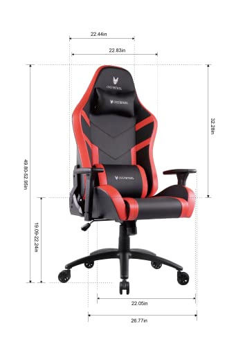 Oversteel - DIAMOND Professional Gaming Chair Leatherette, 3D Armrests, Height Adjustable, Reclining 180º, Gas Piston Class 4, Up to 150Kg, Color Red