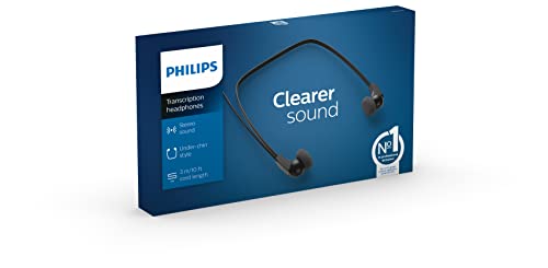 Philips LFH0334 Transcription Headphones for all Philips desktop dictation and transcription systems, black