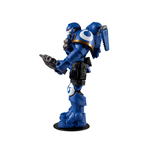 McFarlane Toys, Warhammer 40000 Ultramarine Reiver Action Figure with 22 Moving Parts, Multicolour Collectible Warhammer Figure with collectors stand base – Ages 12+