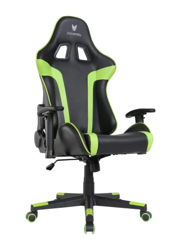 Oversteel - ULTIMET Professional Gaming Chair Leatherette, 2D Armrests, Height Adjustable, Reclining Backrest 180º, Gas Piston Class 3, Up to 120Kg, Green