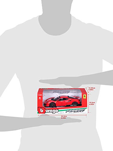 Bburago 1 24 - Ferrari 488 Pista R&P car - Assorted colors - 1 piece,Red