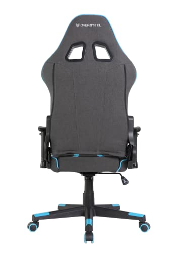 Oversteel - ULTIMET Professional Gaming Chair, Breathable Fabric, 2D Armrests, Height Adjustable, 180° Reclining Backrest, Gas Piston Class 3, Up to 120Kg, Black/Blue