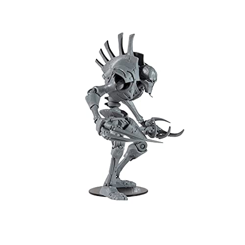 McFarlane Toys, Warhammer 40000 Necron Flayed One Action Figure with 22 Moving Parts, Unpainted Collectible Warhammer Figure with collectors stand base, Customise your figure – Ages 12+