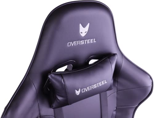 Oversteel - ULTIMET Professional Gaming Chair Leatherette, 2D Armrests, Height Adjustable, Reclining Backrest 180º, Gas Piston Class 3, Up to 120Kg, Black