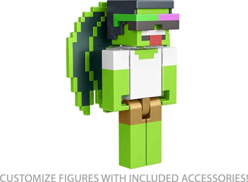 Mattel Minecraft Creator Series Party Shades Figure, Collectible Building Toy, 3.25-inch Action Figure with Accessories, Gift for Ages 6 Years & Older